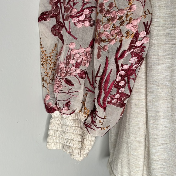 COPY - Boho Balloon Embroidered Sleeve Tunic Top - Picture 3 of 7